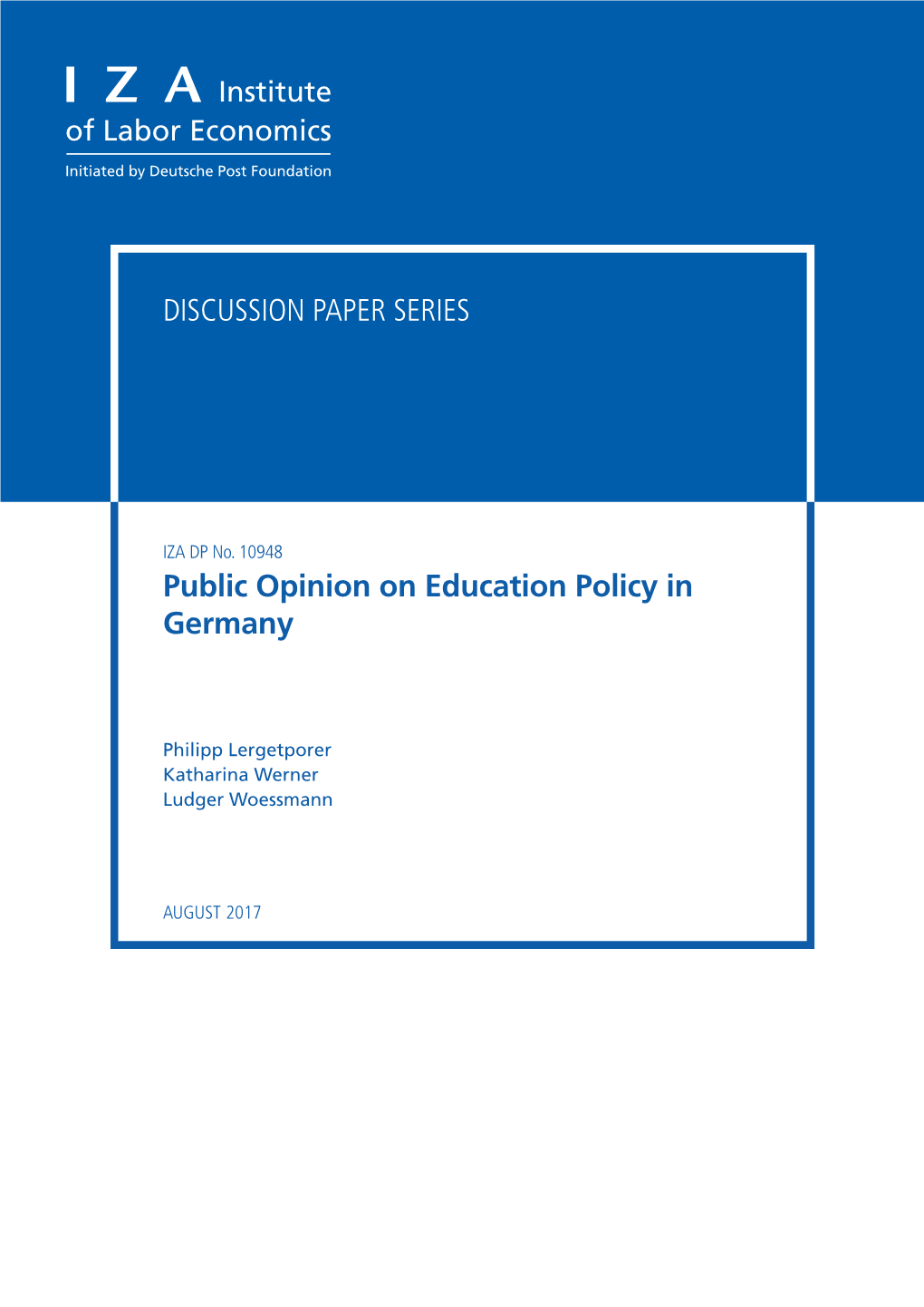 Public Opinion on Education Policy in Germany