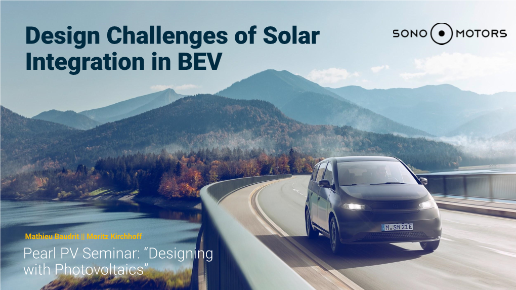 Design Challenges of Solar Integration in BEV