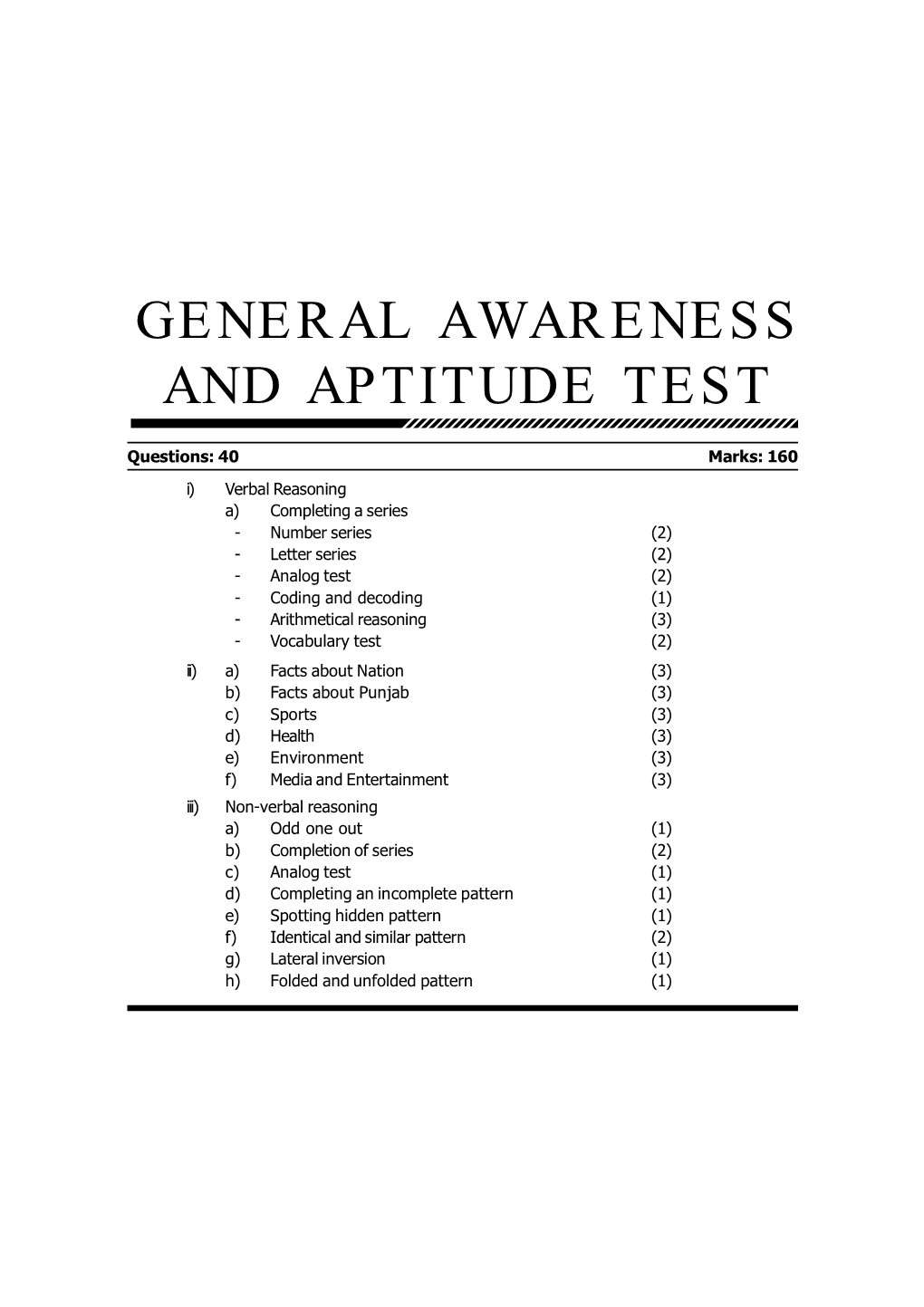 General Awareness and Aptitude Test