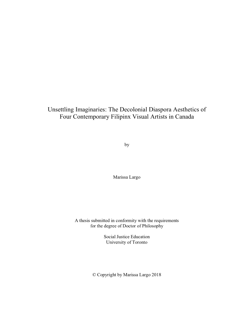 The Decolonial Diaspora Aesthetics of Four Contemporary Filipinx Visual Artists in Canada