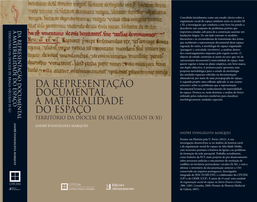 Da Representação Documental À Materialidade Do Espaço Território Da Diocese De Braga (Séculos IX-XI)