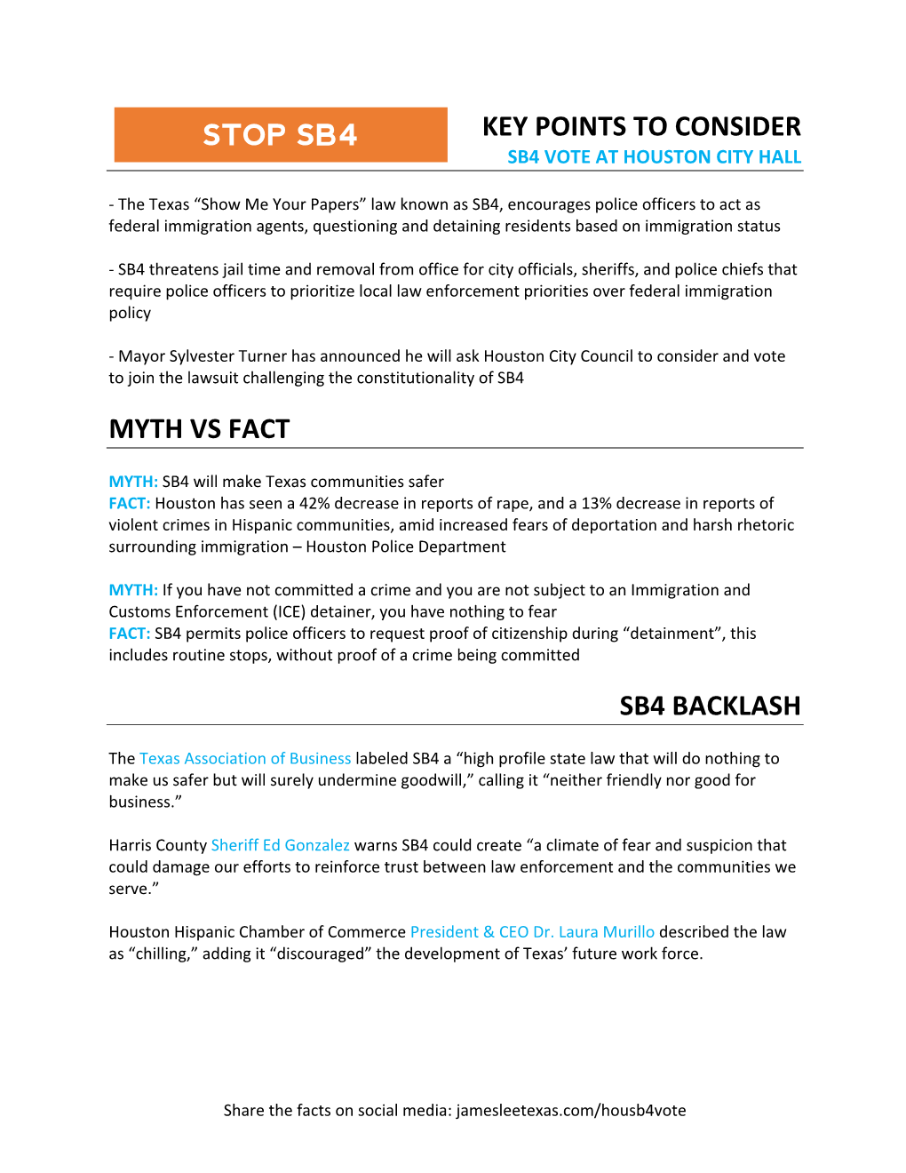 Key Points to Consider Myth Vs Fact Sb4 Backlash Stop