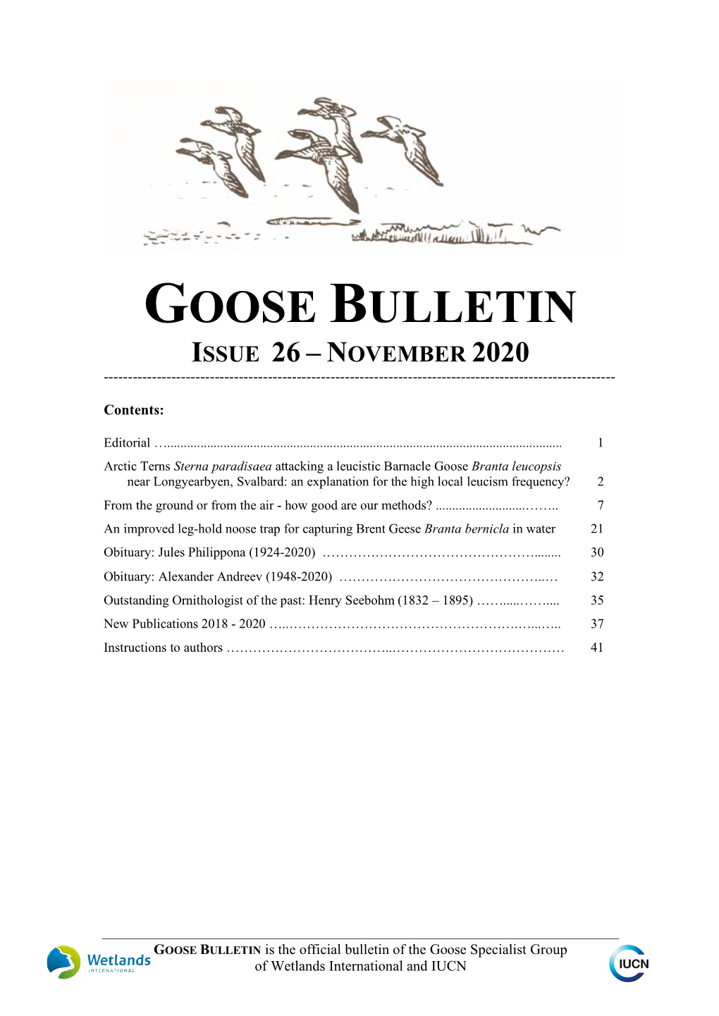 Goose Bulletin Issue 26 – November 2020