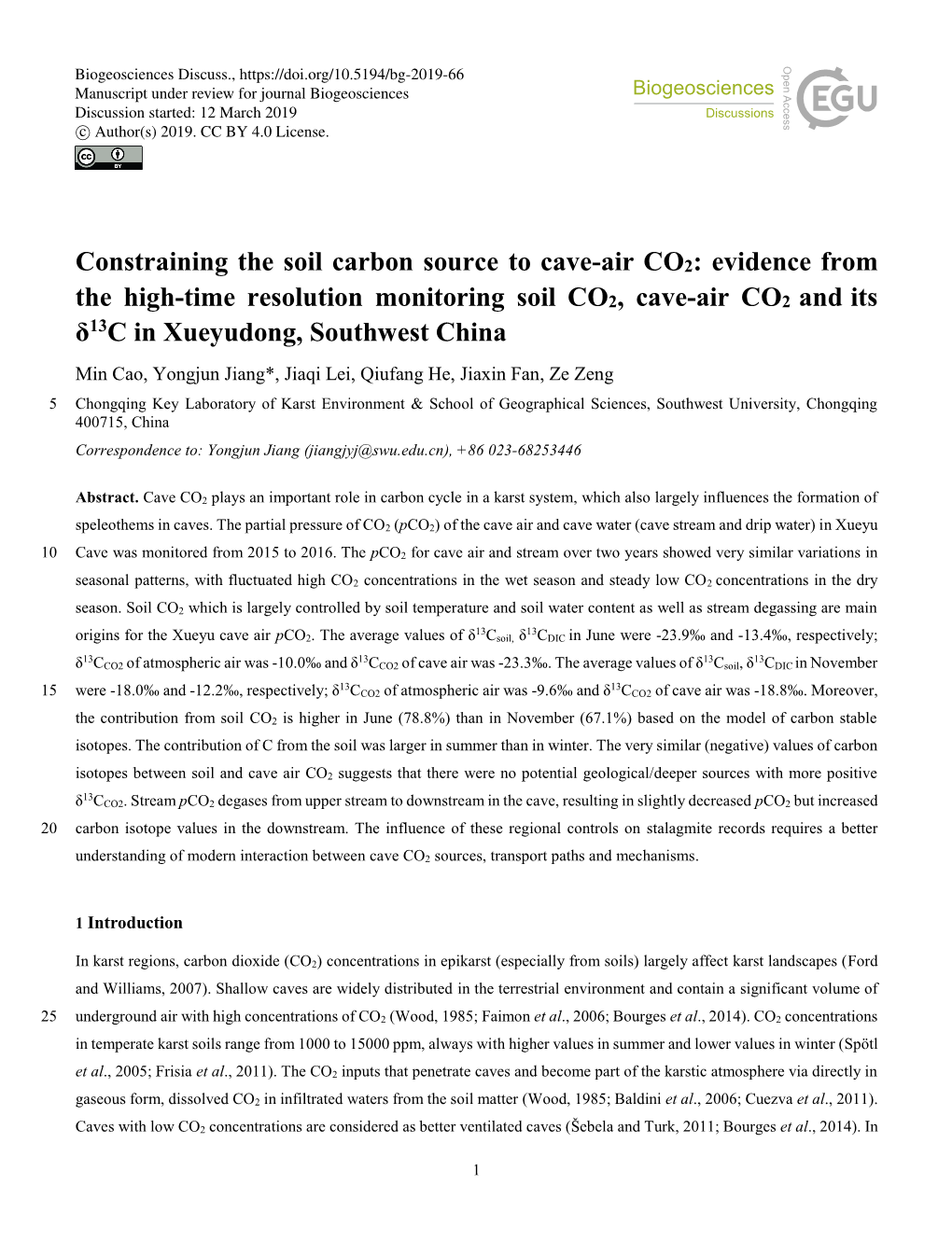 Constraining the Soil Carbon Source to Cave-Air