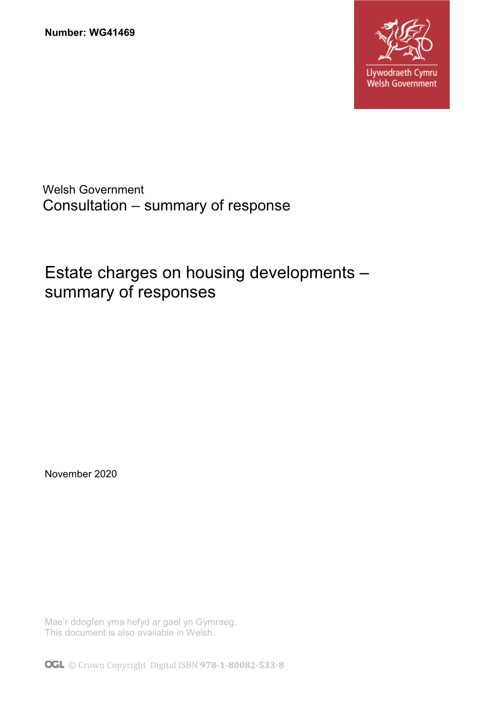 Estate Charges on Housing Developments – Summary of Responses
