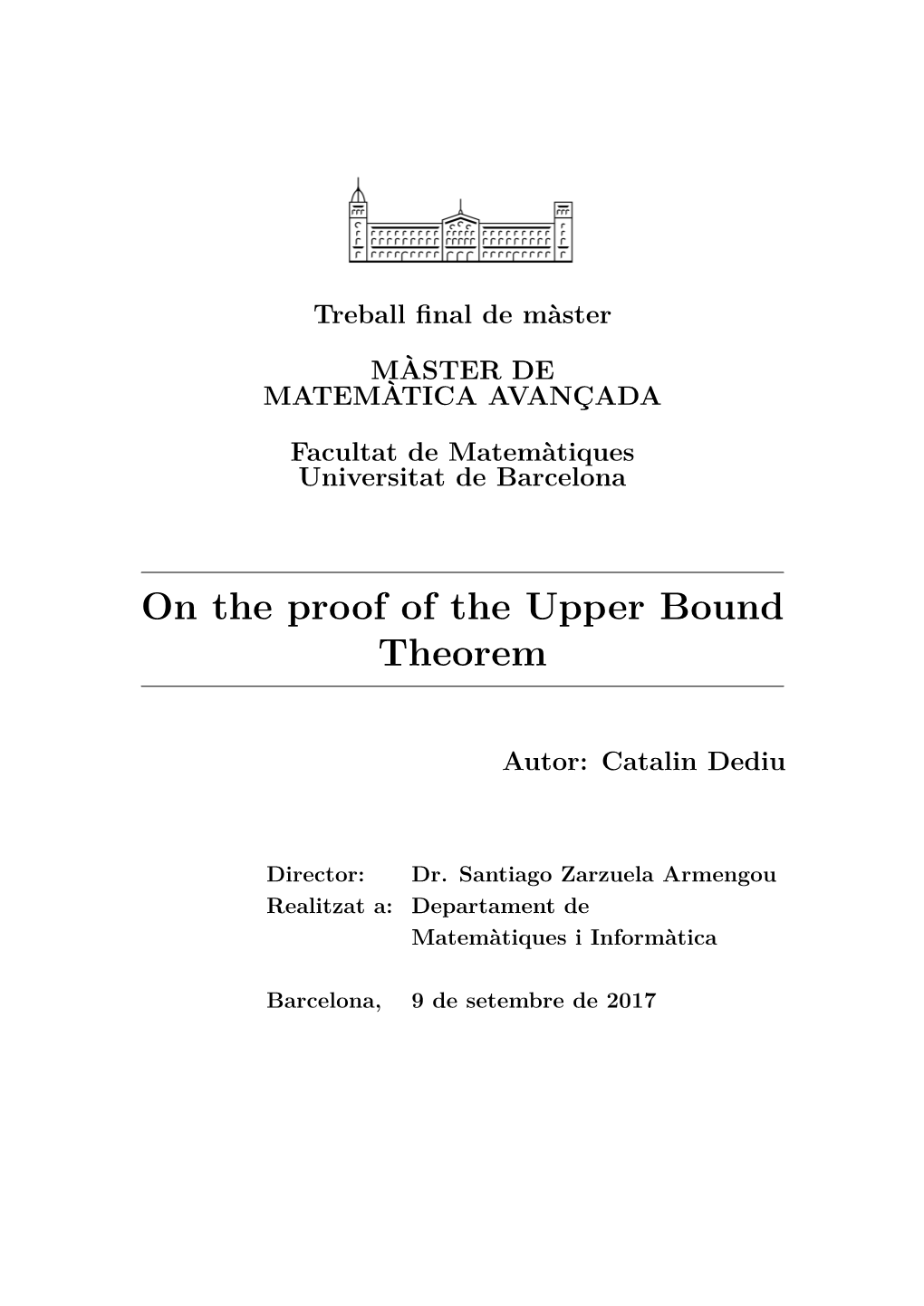 On the Proof of the Upper Bound Theorem