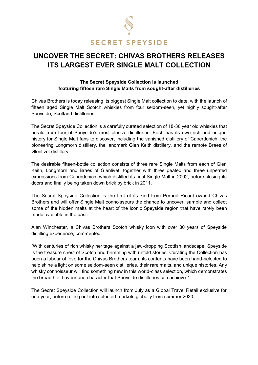 Uncover the Secret: Chivas Brothers Releases Its Largest Ever Single Malt Collection