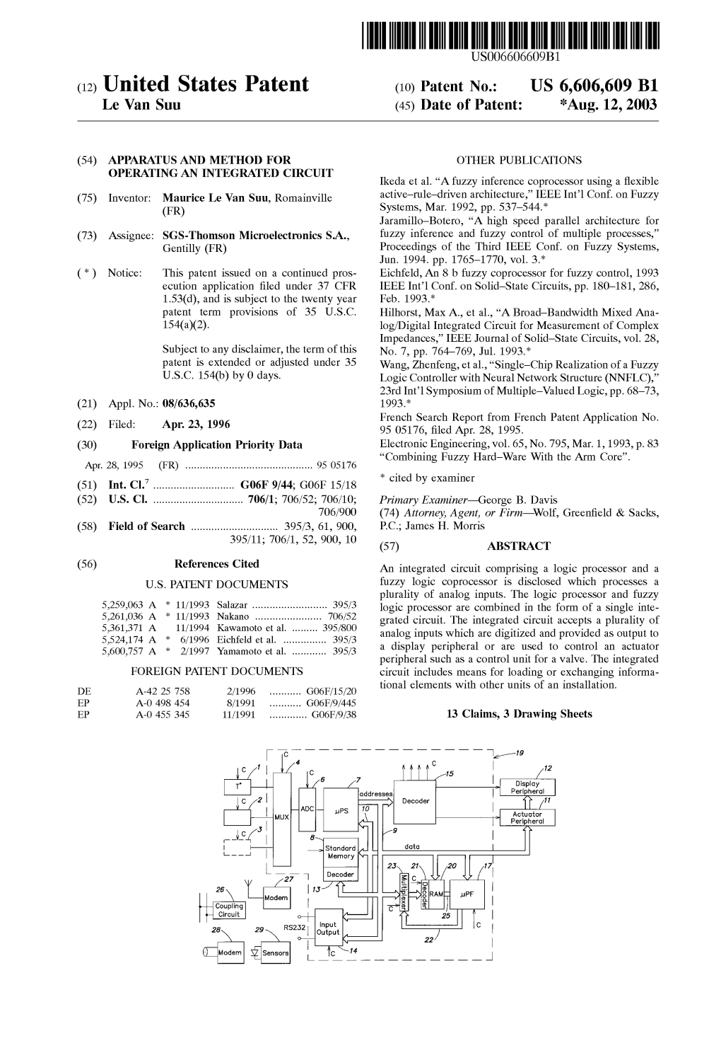 (12) United States Patent (10) Patent No.: US 6,606,609 B1 Le Van Suu (45) Date of Patent: *Aug