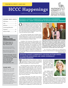 MAY 2018 HCCC Happenings a Publication of the Communications Department