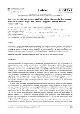 New Genus Arxellia with New Species of Solariellidae (Gastropoda: Trochoidea) from New Caledonia, Papua New Guinea, Philippines, Western Australia, Vanuatu and Tonga