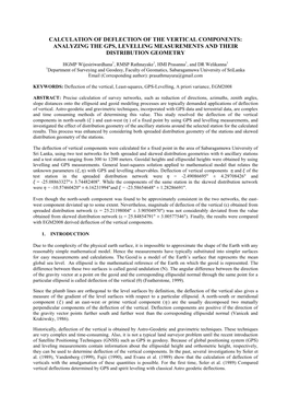 Calculation of Deflection of the Vertical Components: Analyzing the Gps, Levelling Measurements and Their Distribution Geometry