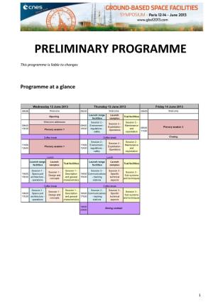 Preliminary Programme