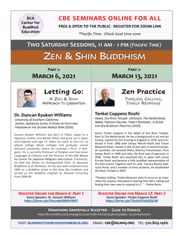 Zen Practice Letting Go: CBE SEMINARS ONLINE FOR