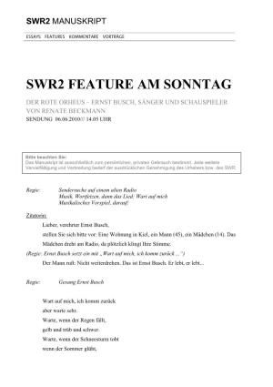 Swr2 Feature Am Sonntag