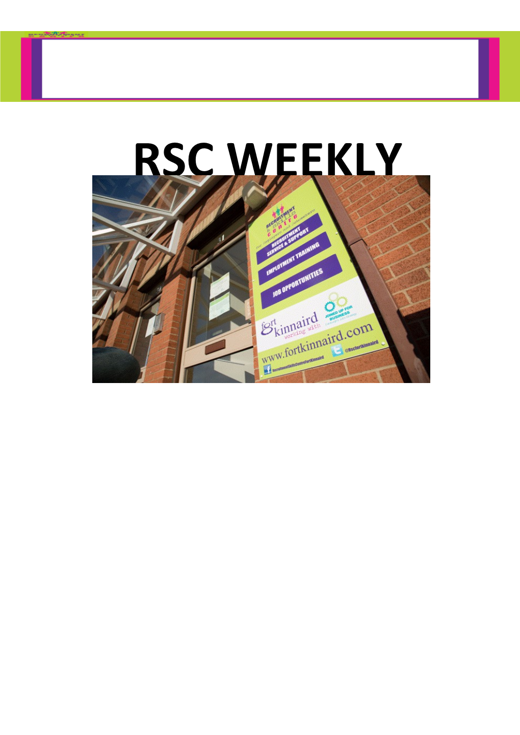 Rsc Weekly Bulletin