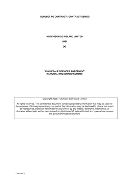Wholesale Services Agreement National Broadband Scheme