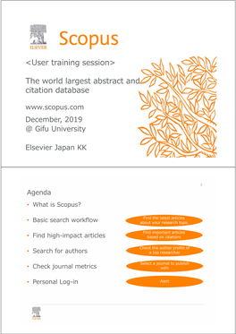 &lt;User Training Session&gt; the World Largest Abstract and Citation Database