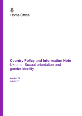 Ukraine: Sexual Orientation and Gender Identity