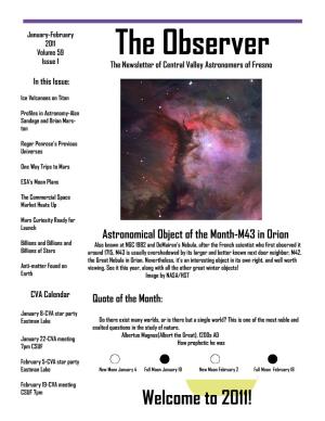 The Observer Issue 1 the Newsletter of Central Valley Astronomers of Fresno