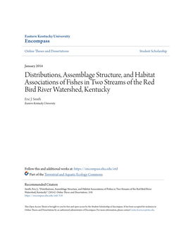 Distributions, Assemblage Structure, and Habitat Associations of Fishes in Two Streams of the Red Bird River Watershed, Kentucky Eric J