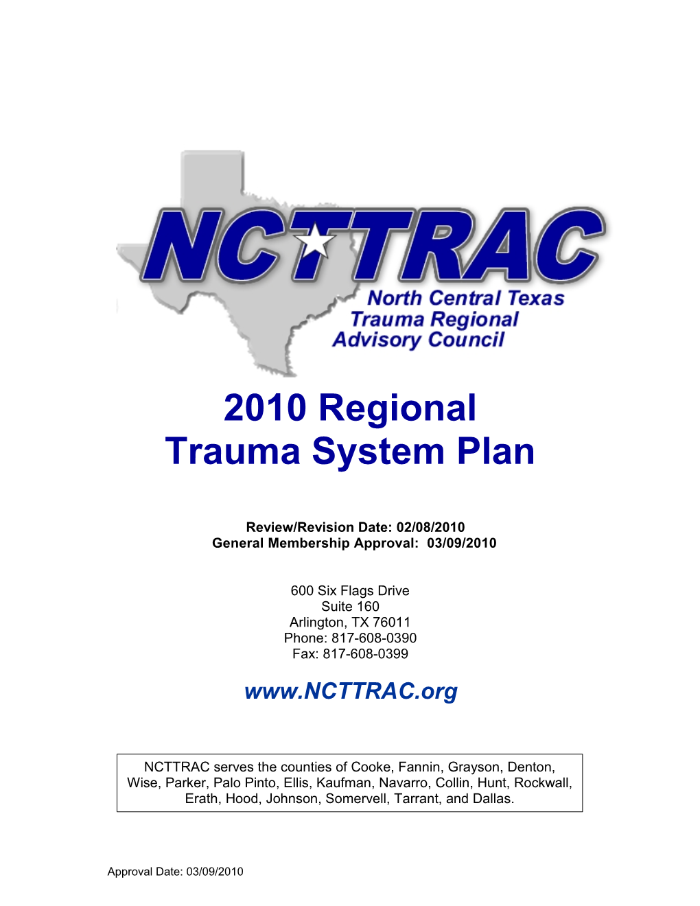 2010 Regional Trauma System Plan