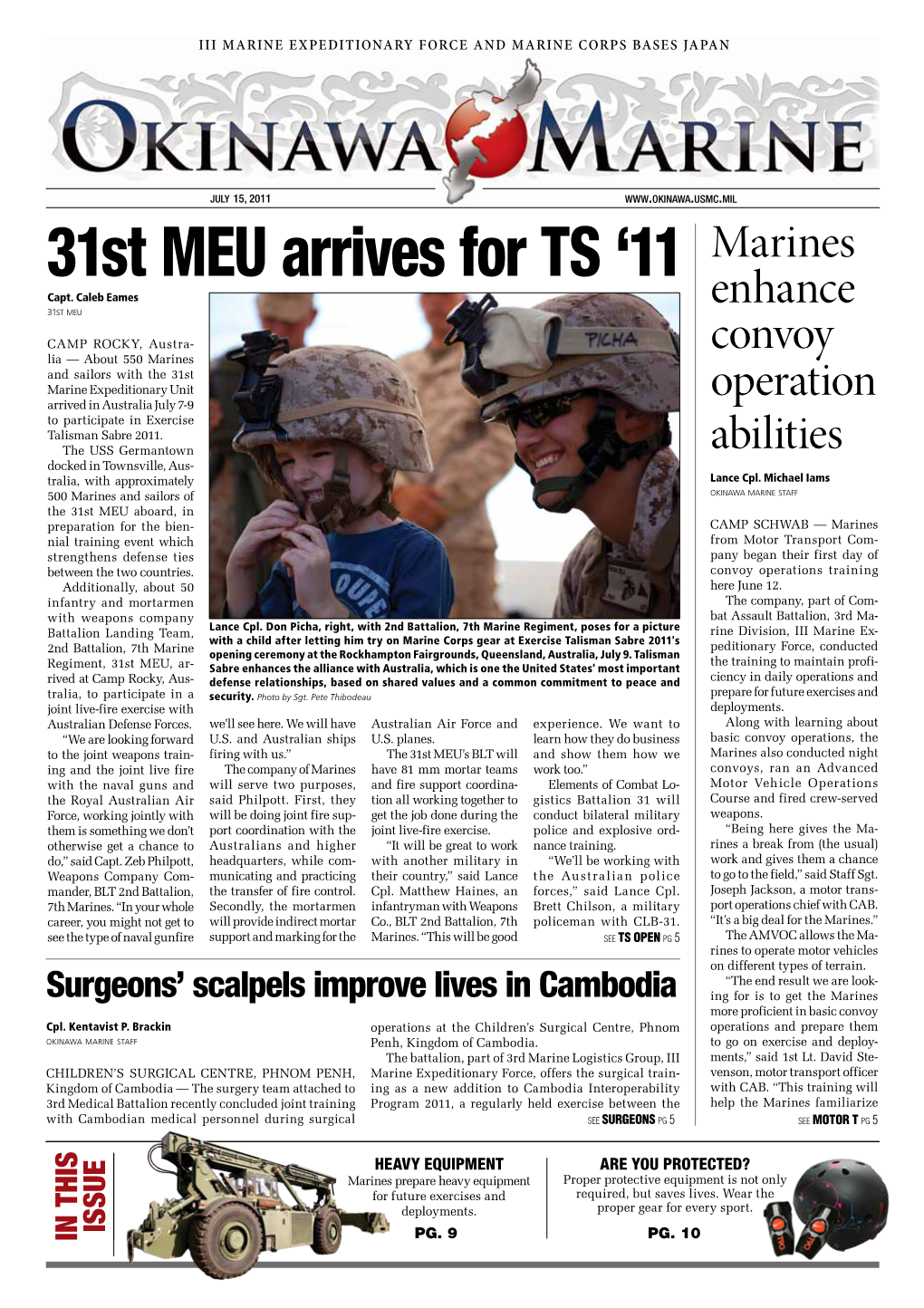 31St MEU Arrives for TS ‘11 Marines Capt