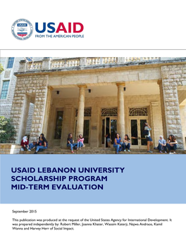 Usaid Lebanon University Scholarship Program Mid-Term Evaluation