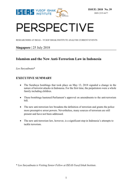 Islamism and the New Anti-Terrorism Law in Indonesia