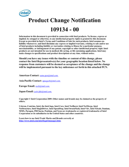 Product Change Notification 109134