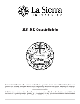 2021-2022 Graduate Bulletin