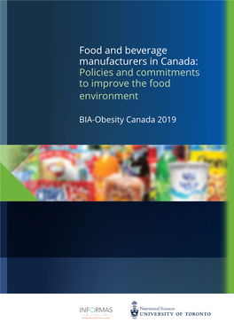 Food and Beverage Manufacturers in Canada: Policies and Commitments to Improve the Food Environment