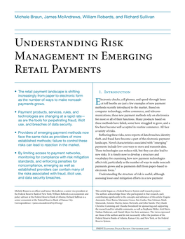 Understanding Risk Management in Emerging Retail Payments