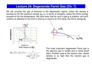 Lecture 24. Degenerate Fermi Gas (Ch