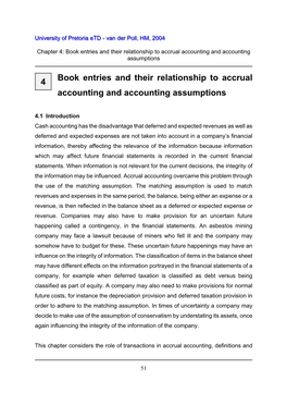 Book Entries and Their Relationship to Accrual Accounting and Accounting Assumptions