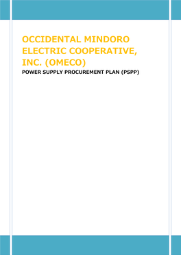 Occidental Mindoro Electric Cooperative, Inc. (Omeco) Power Supply Procurement Plan (Pspp)