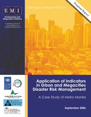 Application of Indicators in Urban and Megacities Disaster Risk Management