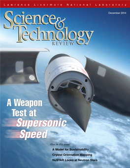 Supersonic Speed Also in This Issue: a Model for Sustainability Crystal Orientation Mapping Nustar Looks at Neutron Stars About the Cover