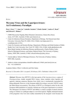 Myxoma Virus and the Leporipoxviruses: an Evolutionary Paradigm