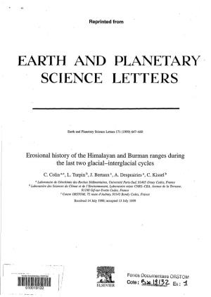 Erosional History of the Himalayan and Burman Ranges During the Last Two Glacial-Interglacial Cycles J