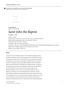 Saint John the Baptist Probably C