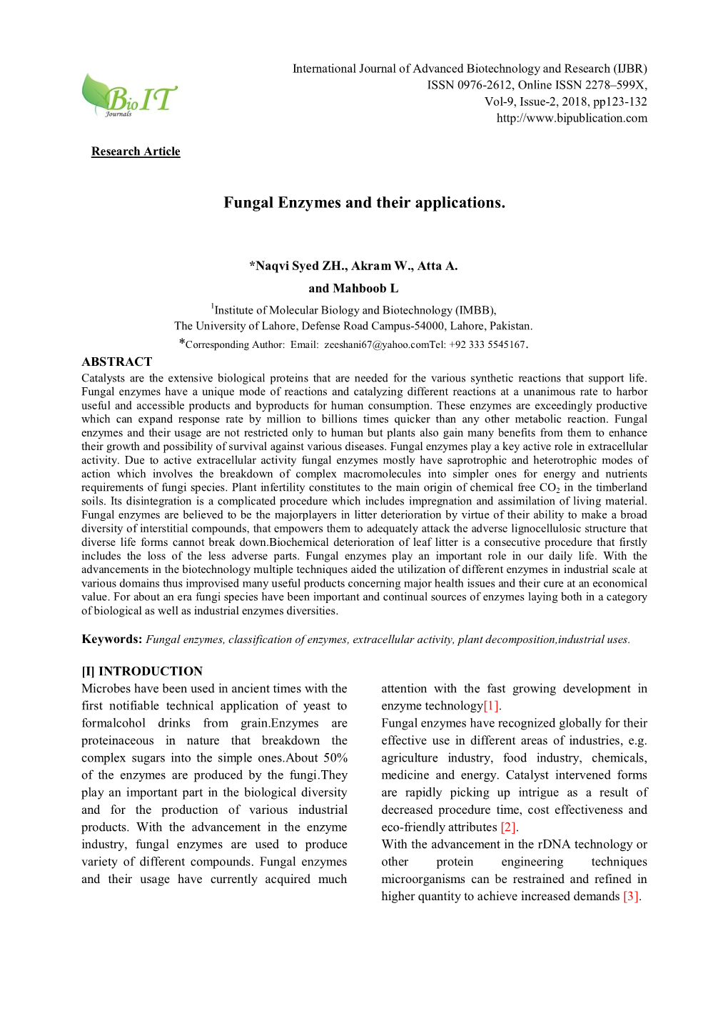 Fungal Enzymes and Their Applications