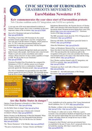 Euromaidan Newsletter No. 51