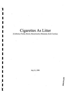 Cigarettes As Litter (California, Florida, Hawaii, Massachusetts, Minnesota, South Carolina)