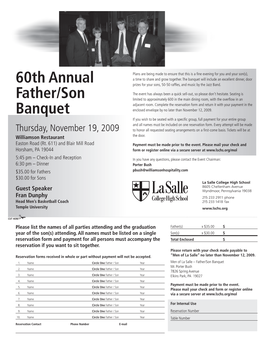 60Th Annual Father/Son Banquet