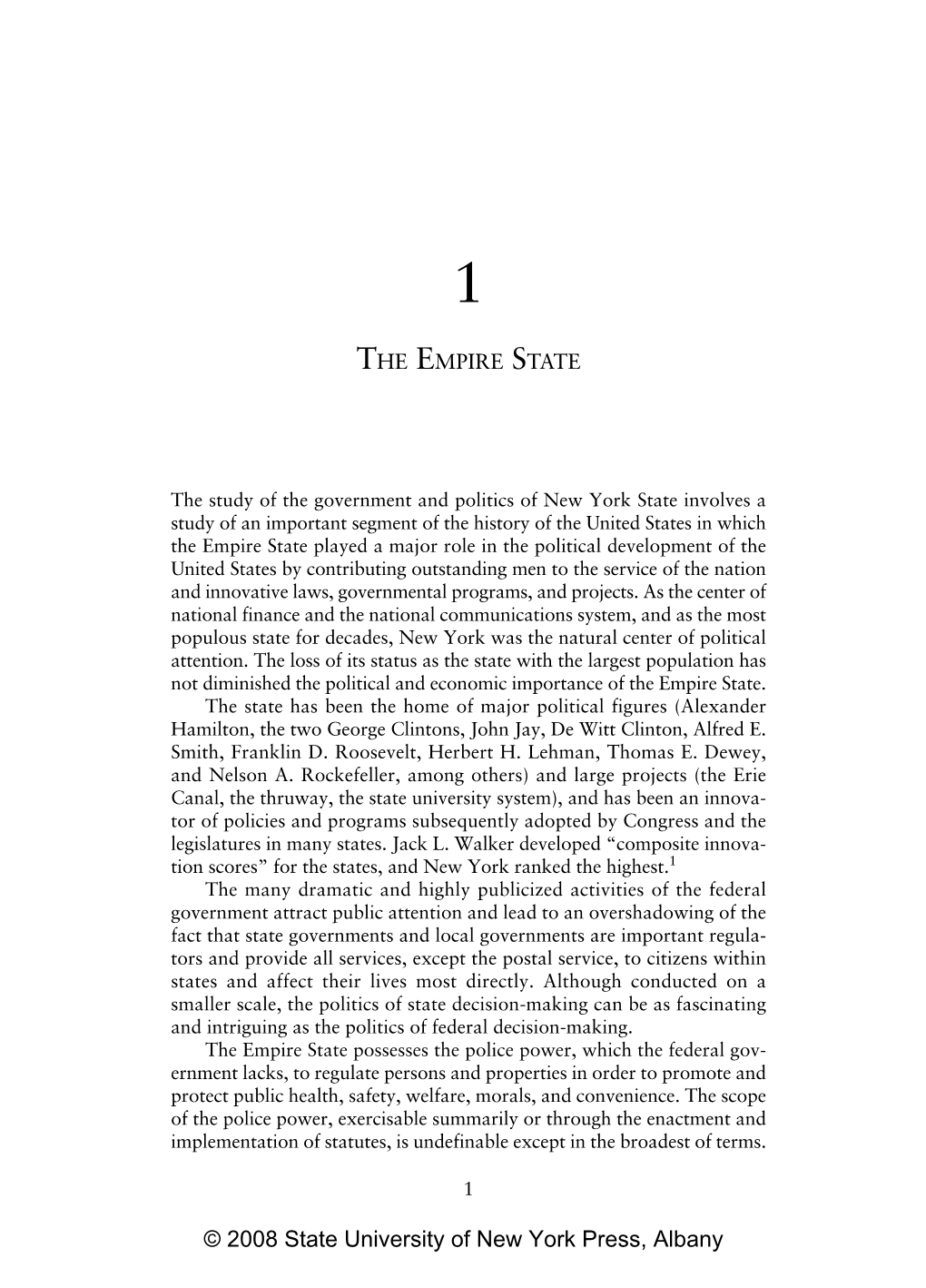 © 2008 State University of New York Press, Albany 2 the Government and Politics of New York State