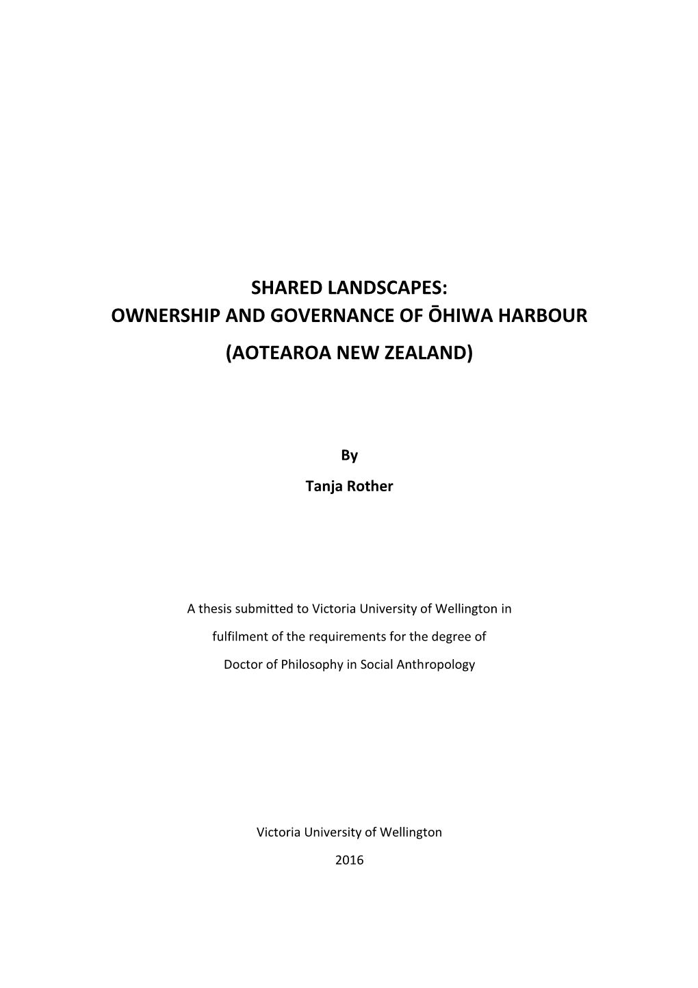 Ownership and Governance of Ōhiwa Harbour (Aotearoa New Zealand)