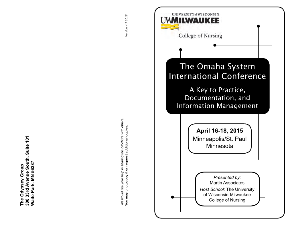The Omaha System International Conference a Key to Practice, Documentation, and Information Management