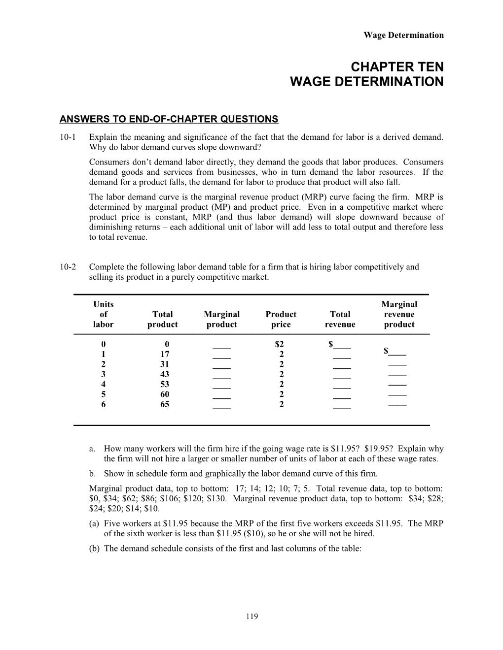 Wage Determination