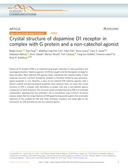 Crystal Structure of Dopamine D1 Receptor in Complex with G Protein and a Non-Catechol Agonist