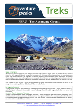 PERU - the Ausangate Circuit